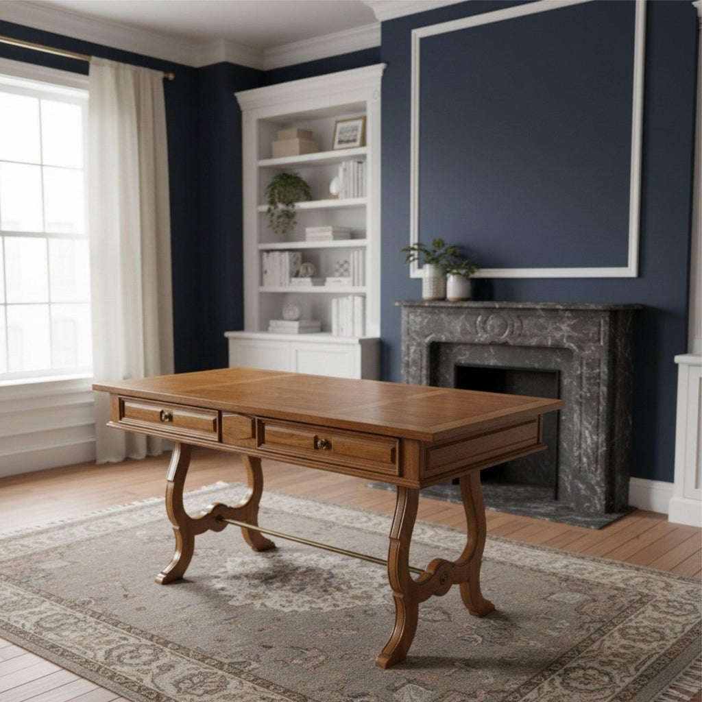 Restored Thomasville English Regency Style Pecan Desk or Console
