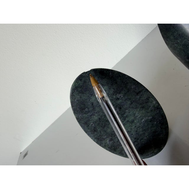 Vintage Modernist Sculptural Green Marble Bookends – A Pair For Sale - Image 10 of 12