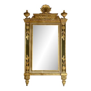 19th Century Italian Carved and Parcel Gilt Neo-Classical Style Mirror For Sale