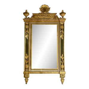 19th Century Italian Carved and Parcel Gilt Neo-Classical Style Mirror