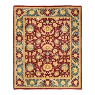 Mogul, One-of-a-Kind Hand-Knotted Area Rug in Red, 8' 1" x 9' 10" For Sale