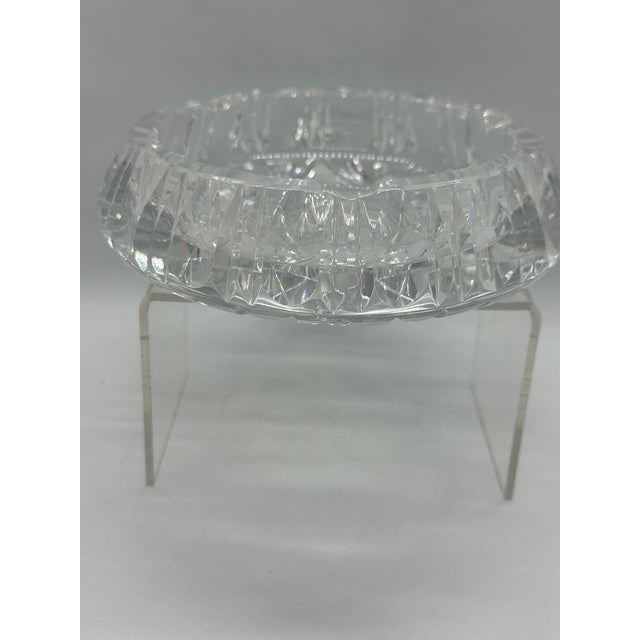 Transparent Cut Crystal Glass Ashtray From Italy For Sale - Image 8 of 9