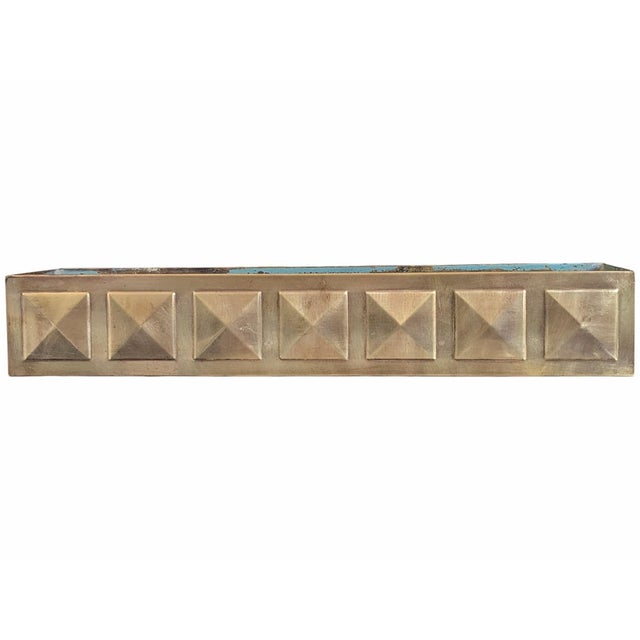 Mid Century Modern Brass Studded Tabletop Planter Box For Sale - Image 15 of 18