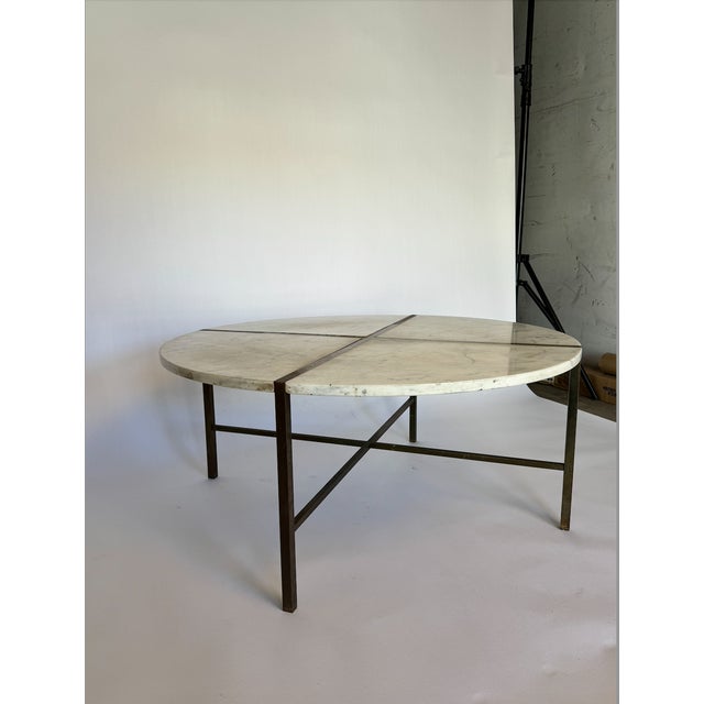 Rare Harvey Probber coffee table. Brass frame and cararra top Wear consistent with age.