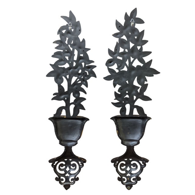 Vintage Citrus Lemon Tree Topiary Sculptural Wall Art- A Pair For Sale - Image 12 of 14