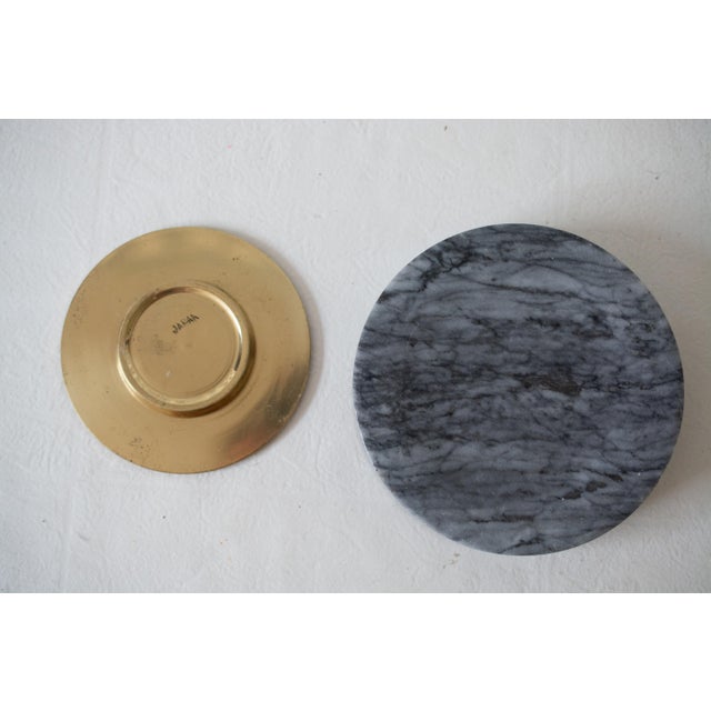 1970s 1970s Brass and Marble Ashtray, Catchall For Sale - Image 5 of 7