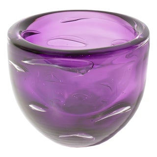 Purple Glass Bowl by Lars Hellsten Orrefors For Sale