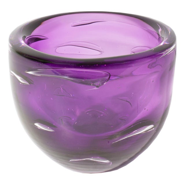 Purple Glass Bowl by Lars Hellsten Orrefors For Sale