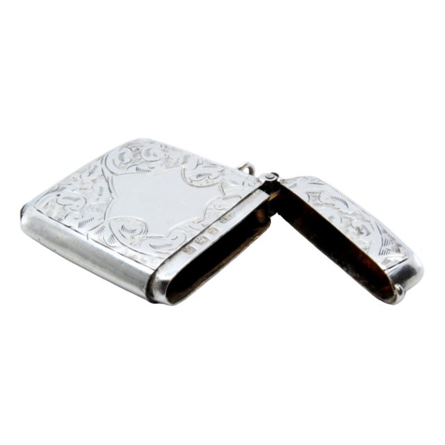 Silver Matchbox with Plant Motifs Surrounding Monogram Card For Sale - Image 11 of 11