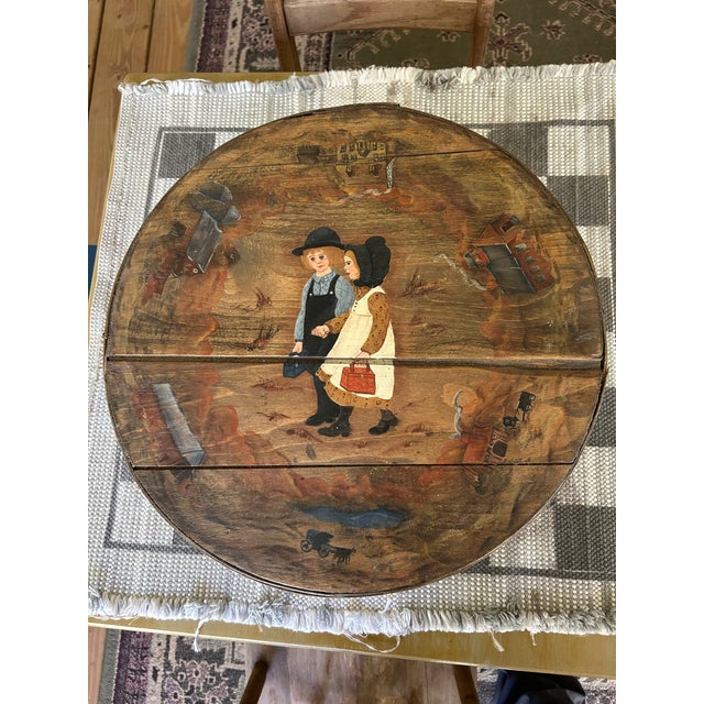 Folk Art Antique Wooden Cheese Box Folk Art For Sale - Image 3 of 8