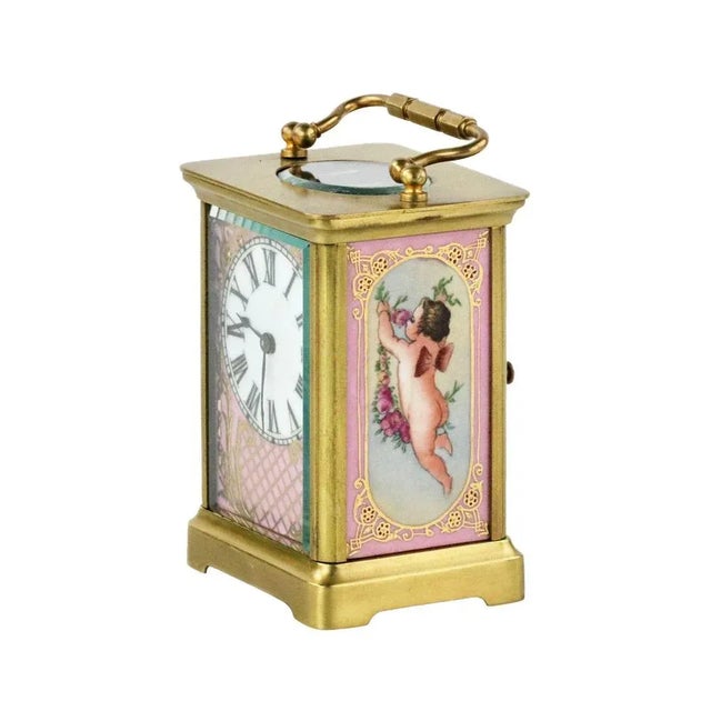 Rococo French Neo-Rococo Style Carriage Clock with Porcelain Painting, 1890s For Sale - Image 3 of 8