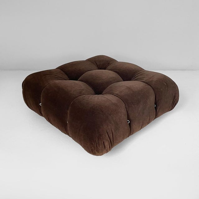Italian Modern Brown Velvet Pouf Camaleonda by Mario Bellini for C&B, 1960s For Sale - Image 11 of 11