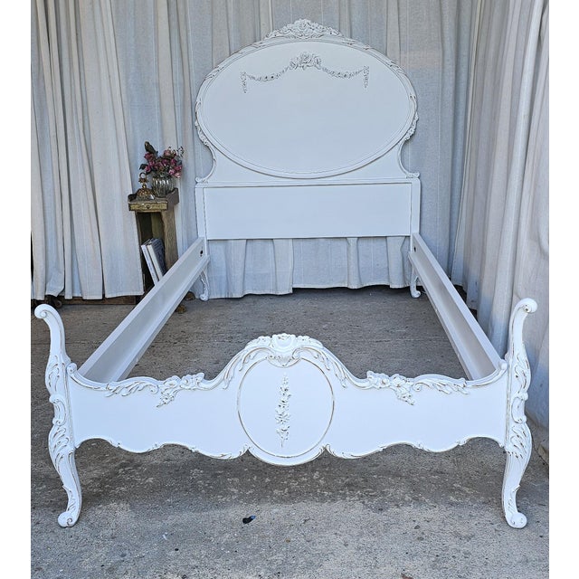 Vintage Twin Size Bed Frame, White Romantic Style Circa 1930's For Sale - Image 12 of 18