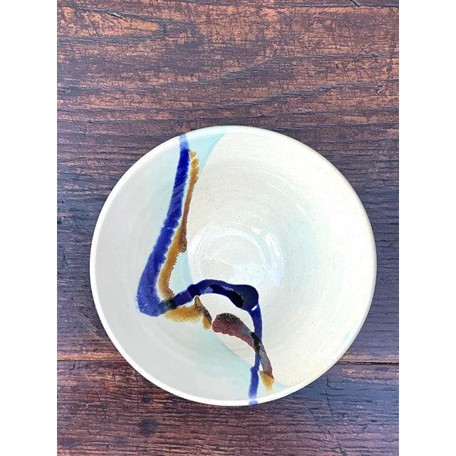 Handcrafted Abstract Glazed Ceramic Bowl For Sale - Image 10 of 14