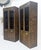 Mastercraft Pair of Dark Burl Wood Lighted Display Curio Cabinets Vitrines Mastercraft MINT For Sale - Image 4 of 18
