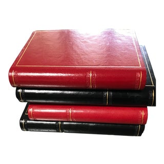 Traditional Decorative Leather Bookends - a Pair For Sale