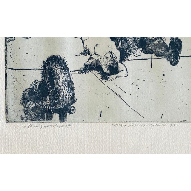 American Robert A. Birmelin, Fallen Figures. Standing Dog, American Modernist Abstract Etching For Sale - Image 3 of 6