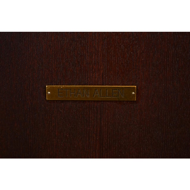 Wood Ethan Allen Modern Art Deco Mahogany King Size Bed For Sale - Image 7 of 9