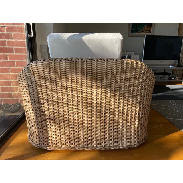1980s Wicker Jennifer Lounge Chair Attributed to Michael Taylor For Sale - Image 5 of 11