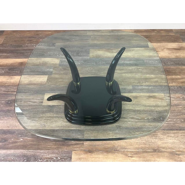 Late 20th Century Henredon Faux Elephant Tusk Glass Top Coffee Table For Sale - Image 5 of 11