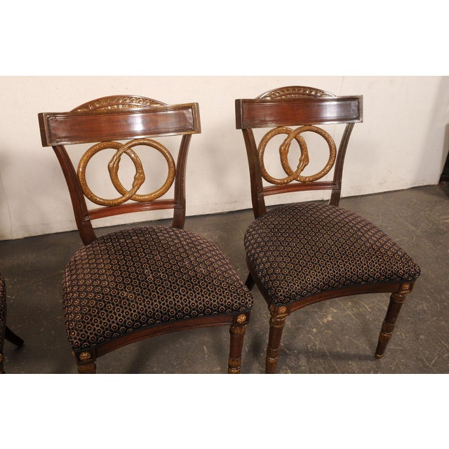 French Set of "Ouroboros" Back Dining Chairs For Sale - Image 11 of 12