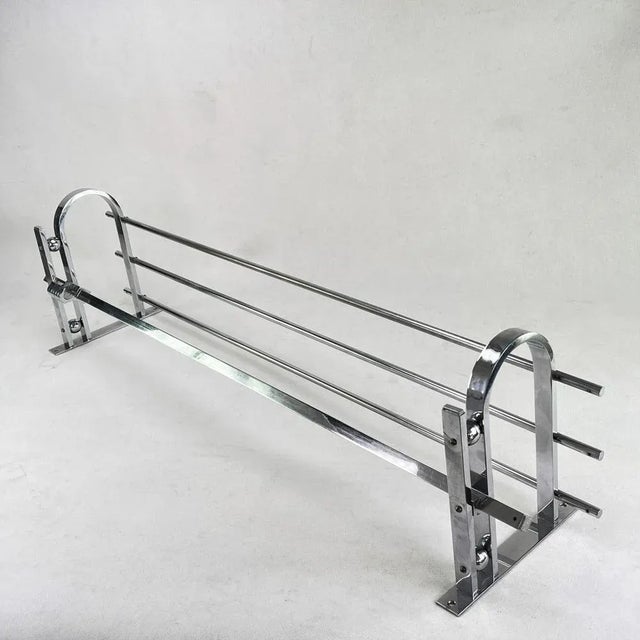 Bauhaus Bauhaus or Art Deco Chromed Wall Rack For Sale - Image 3 of 6