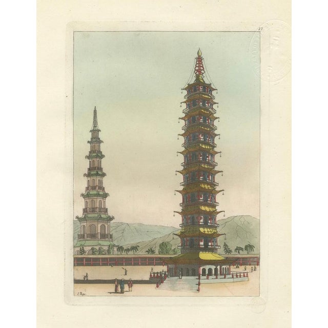 Ferrario, Porcelain Tower of Nanjing Pagoda, 1815, Print For Sale - Image 4 of 9