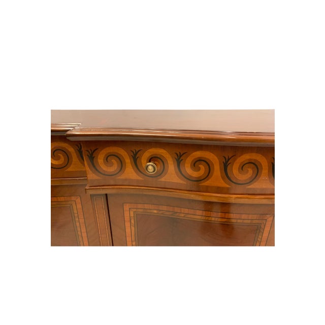 Late 20th Century David Michael Italian Neo-Classical Style Mahogany Credenza Breakfront W/ Rosewood Marquetry For Sale In Atlanta - Image 6 of 7
