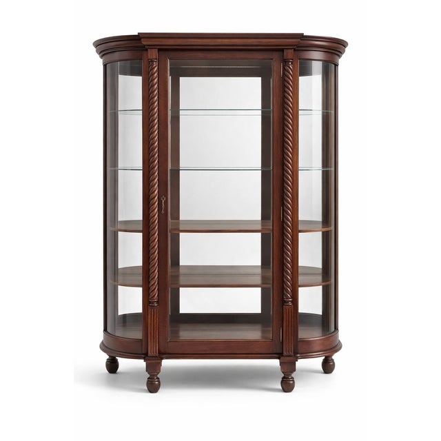 Experience the Spanish Revival design of the early 20th century with this remarkable Antique American Bowed Glass China...