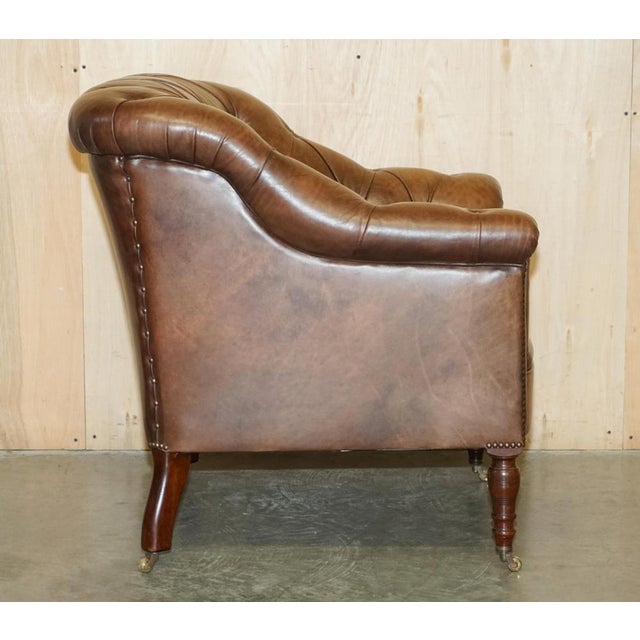 Brown Leather Chesterfield Armchair from George Smith For Sale - Image 15 of 18