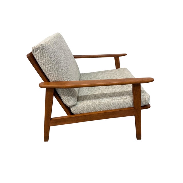 Wood Mid-Century Modern Walnut Arm Chairs - Refinished & Reupholstered! For Sale - Image 7 of 10