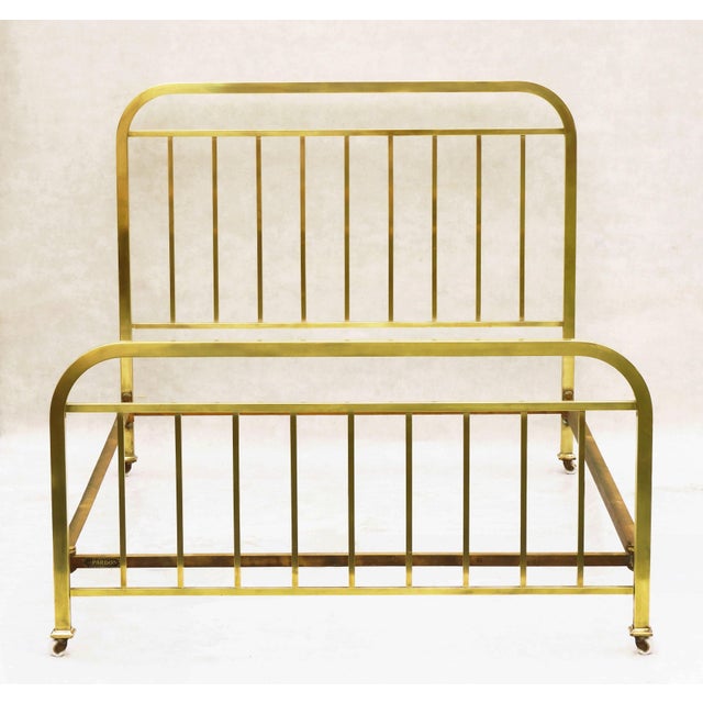 Copper French Art Deco Brass Bed, 1930s For Sale - Image 8 of 9
