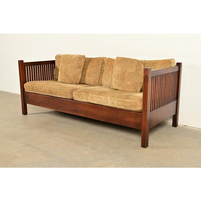 Stickley Mission Oak Arts & Crafts Spindle Settle Sofa For Sale - Image 14 of 14
