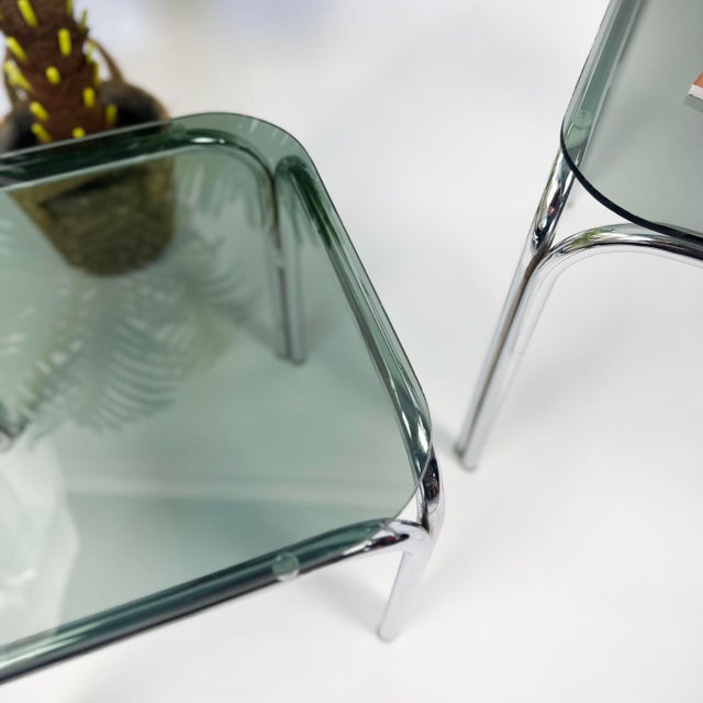 1970s Glass Nesting Tables, 1970s, Set of 2 For Sale - Image 5 of 7