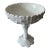 Vintage Milk Glass Pedestal Compote With Embossed Rose and Fruit Relief, C. 1950s–60s For Sale