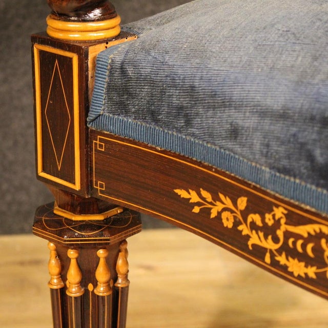 Blue 19th Century French Charles X Armchairs, 1830s, Set of 2 For Sale - Image 8 of 15