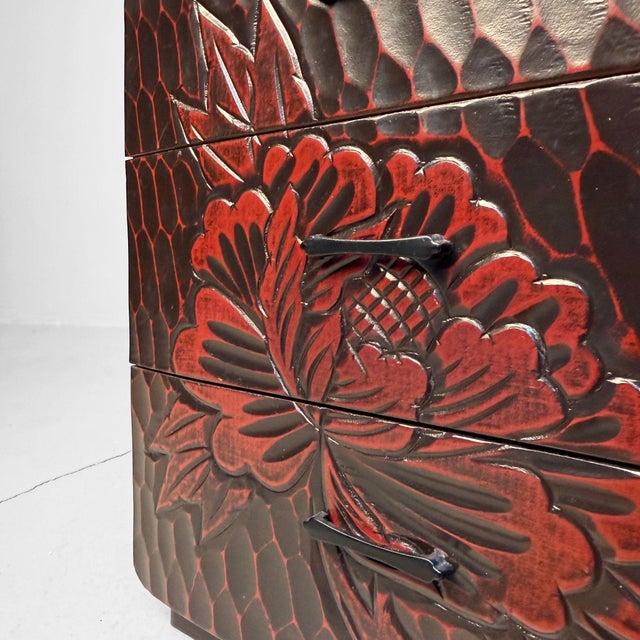 Kamakura-Bori Haribako Peony Jewellery Cabinet, Japan, 1970s For Sale - Image 4 of 12