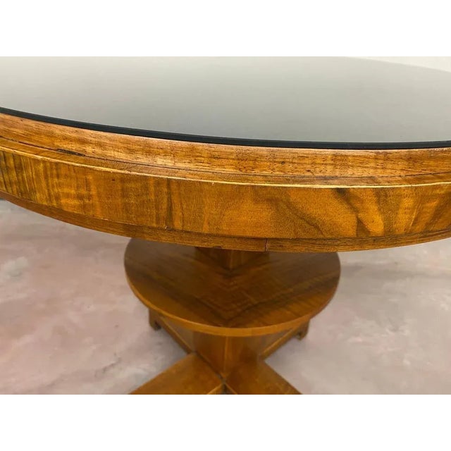 1930s Art Deco Card Table with Black Glass Top, 1930s For Sale - Image 5 of 11