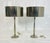 Modern Pair of Nickel-Plated Modern Table Lamps With Matching Metal Shades For Sale - Image 3 of 14