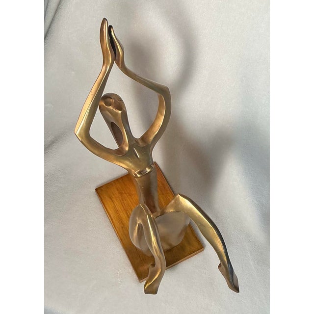 Mid 20th Century Vintage Mid-Century Modernist Solid Brass Abstract Female Sculpture, Signed and Numbered For Sale - Image 5 of 12
