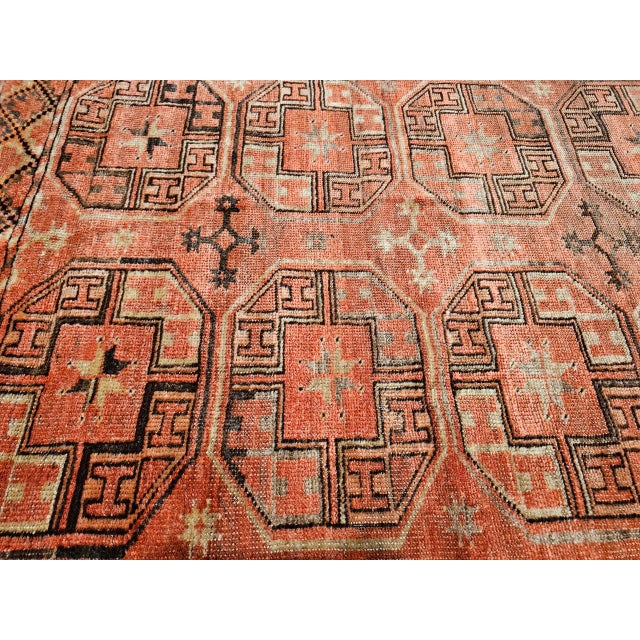 Vintage Turkmen Tekke Gallery Rug in Allover Pattern in Red, Brown, Gray, For Sale - Image 18 of 18