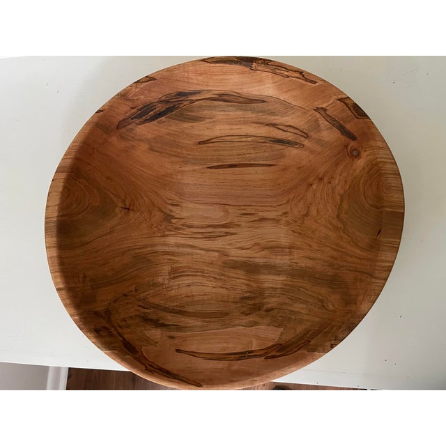 Rustic Ambrosia Maple Wood Decorative Bowl Handcrafted by the “Dough Bowl Maker” Jp Madren For Sale - Image 3 of 6