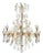 Traditional Gilt Metal Crystal Drop Chandelier For Sale