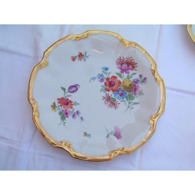 Set of 12 Antique Limoges Hand Painted Floral Dessert Plates Coiffe 1891-1942 For Sale - Image 10 of 12