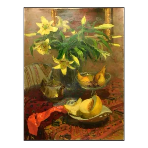 2004 "Lillies" Igor Nevsky Still Life Original Oil Painting on Canvas