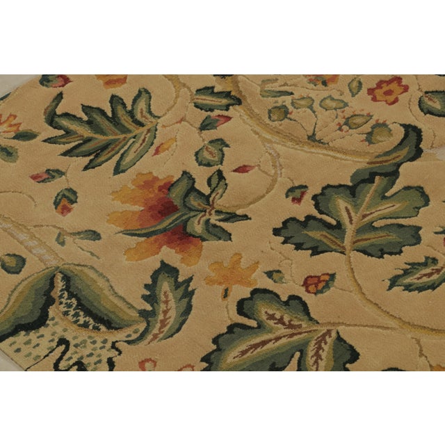 Textile Rug & Kilim’s European Style Flatweave Rug in Cream With Floral Patterns ‘Tudor’ For Sale - Image 7 of 10