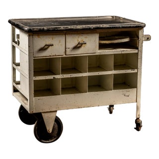 C. 1920s Rolling Medical Bar Cart For Sale