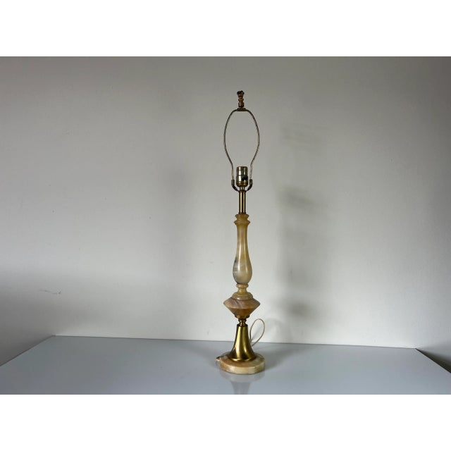 Vintage Italian Carved Alabaster Table Lamp For Sale - Image 10 of 13