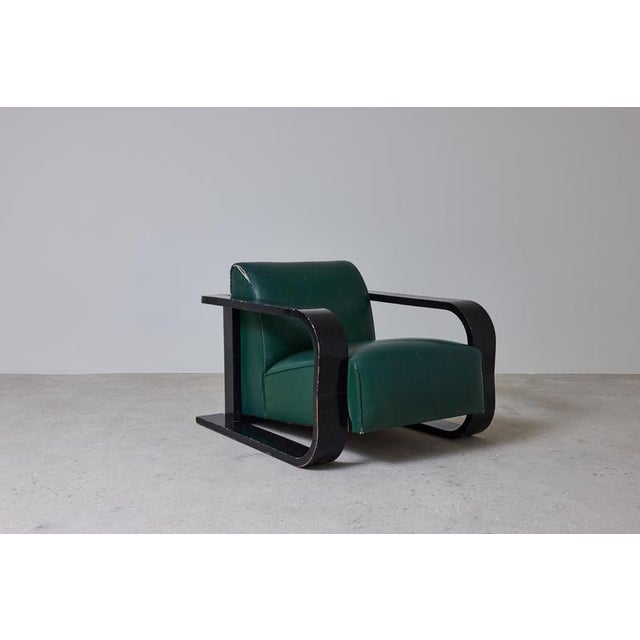 Textile French Modernist Lounge Chair, 1940s For Sale - Image 7 of 9