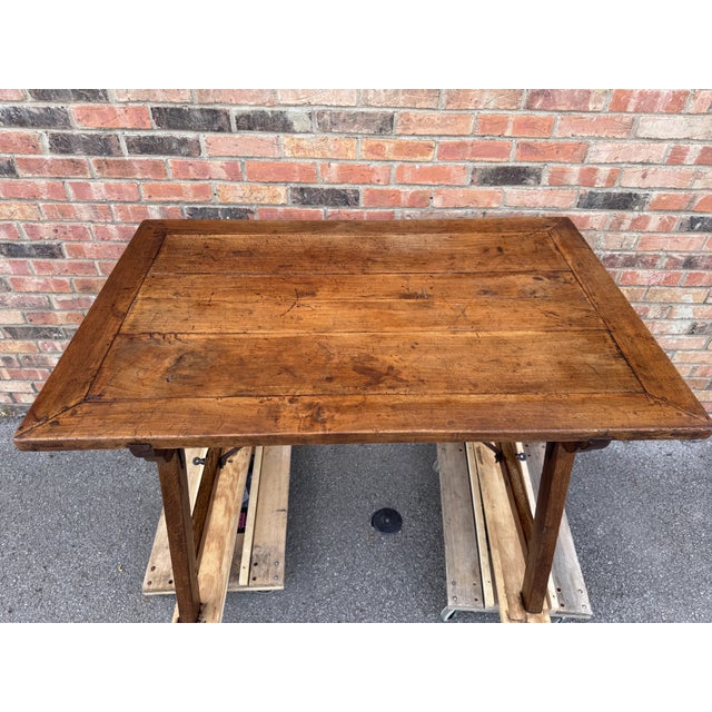 19th Century Desk Table With Metal Accents For Sale - Image 11 of 14